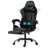 Artiss 2 Point Massage Gaming Office Chair Footrest Black Chez Guru